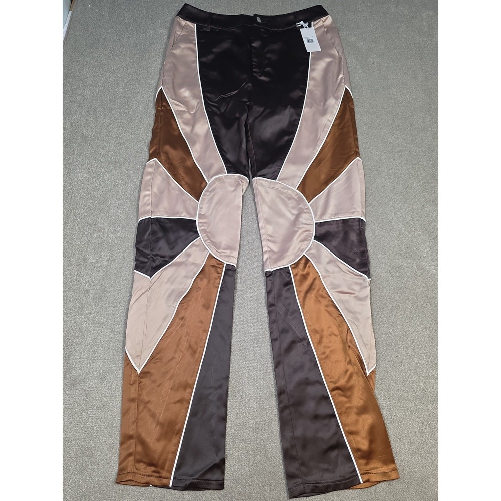 NEW MNML‎ Sateen Sunset Panel Pants Size 30 Brown Fancy NWT